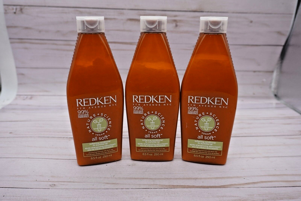 Lot of 3 Redken Nature & Science All Soft Conditioner 8.5 oz